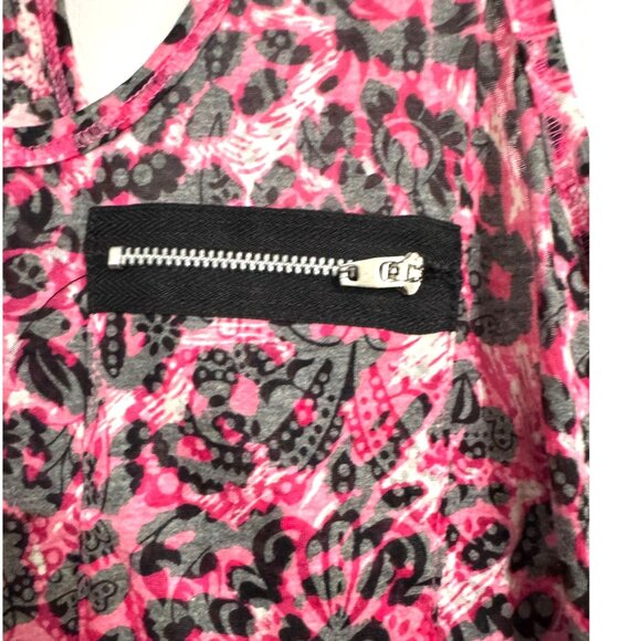 Pink & Black Leopard Print Racerback Tank Top With Zipper Accent By Loveappella - Picture 5 of 7